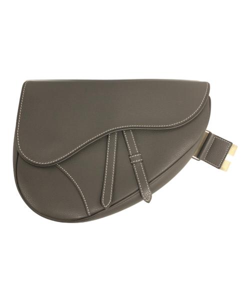 Christian Dior（クリスチャン ディオール）Christian Dior (クリスチャン ディオール) レザーサドルバッグ グレーの古着・服飾アイテム