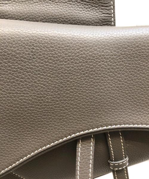 Christian Dior（クリスチャン ディオール）Christian Dior (クリスチャン ディオール) レザーサドルバッグ グレーの古着・服飾アイテム