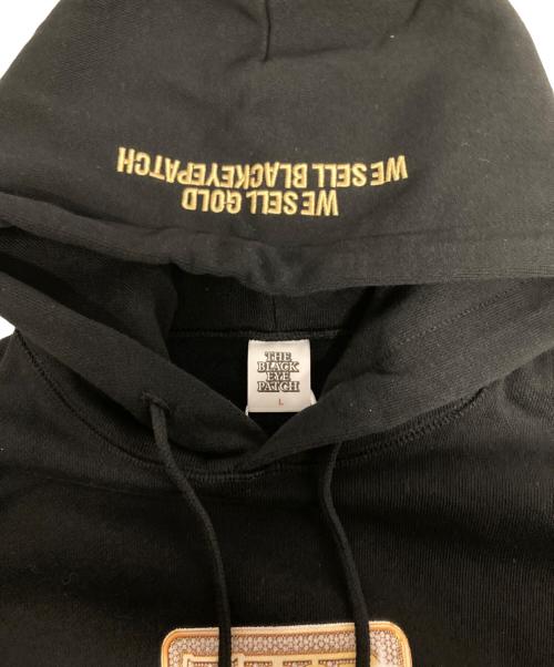 THE BLACK EYE PATCH（ブラックアイパッチ）THE BLACK EYE PATCH (ブラックアイパッチ) プリント ロゴ パーカー ブラック サイズ:L 未使用品の古着・服飾アイテム