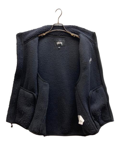stussy（ステューシー）stussy (ステューシー) Block Sherpa Vest ブラック サイズ:Lの古着・服飾アイテム