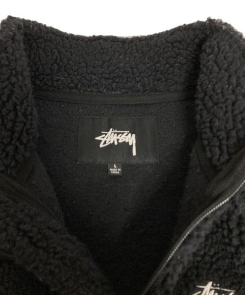 stussy（ステューシー）stussy (ステューシー) Block Sherpa Vest ブラック サイズ:Lの古着・服飾アイテム
