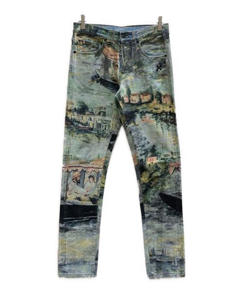 OFFWHITE（オフホワイト）OFFWHITE (オフホワイト) モネ総柄デニムパンツ マルチカラー サイズ:W30の古着・服飾アイテム