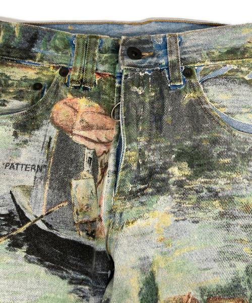 OFFWHITE（オフホワイト）OFFWHITE (オフホワイト) モネ総柄デニムパンツ マルチカラー サイズ:W30の古着・服飾アイテム