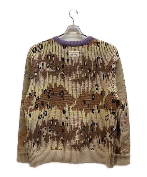 DIESEL（ディーゼル）DIESEL (ディーゼル) カモフラ柄ハーフジップニット パープル×ベージュ サイズ:Lの古着・服飾アイテム