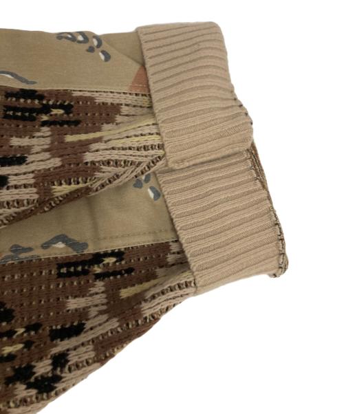 DIESEL（ディーゼル）DIESEL (ディーゼル) カモフラ柄ハーフジップニット パープル×ベージュ サイズ:Lの古着・服飾アイテム