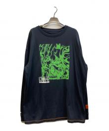 HERON PRESTON（ヘロンプレストン）の古着「プリントカットソー」｜ブラック