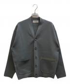 TOMORROW LAND tricotトゥモローランド トリコ）の古着「ポリエステルミラノリブVネックデザインカーディガン」｜グレー