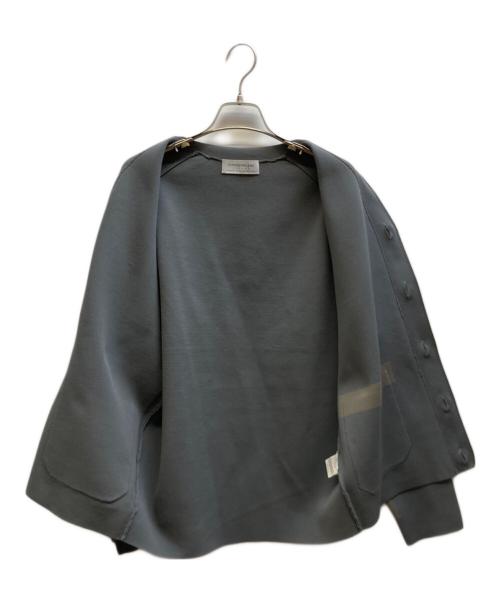 TOMORROW LAND tricot（トゥモローランド トリコ）TOMORROW LAND tricot (トゥモローランド トリコ) ポリエステルミラノリブVネックデザインカーディガン グレー サイズ:Sの古着・服飾アイテム