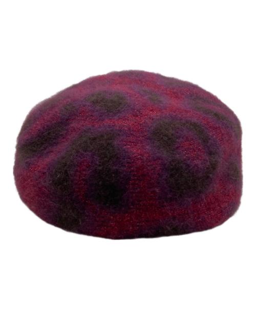 Vivienne Westwood（ヴィヴィアンウエストウッド）Vivienne Westwood (ヴィヴィアンウエストウッド) アンゴラ混ベレー帽 レッド×パープル サイズ:S~Mの古着・服飾アイテム