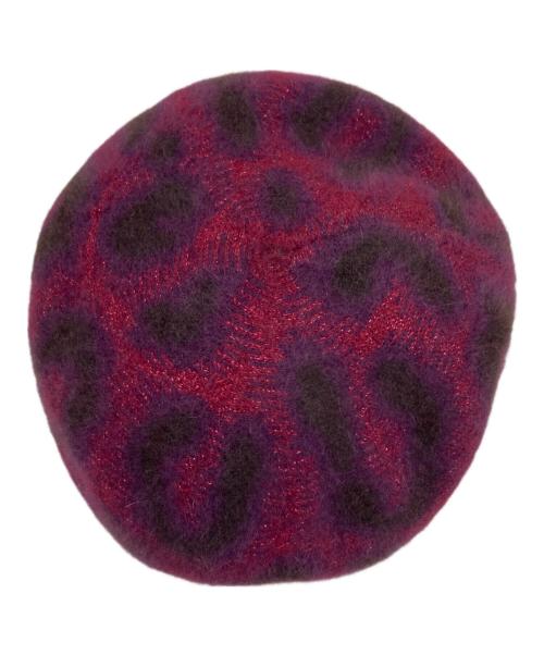 Vivienne Westwood（ヴィヴィアンウエストウッド）Vivienne Westwood (ヴィヴィアンウエストウッド) アンゴラ混ベレー帽 レッド×パープル サイズ:S~Mの古着・服飾アイテム