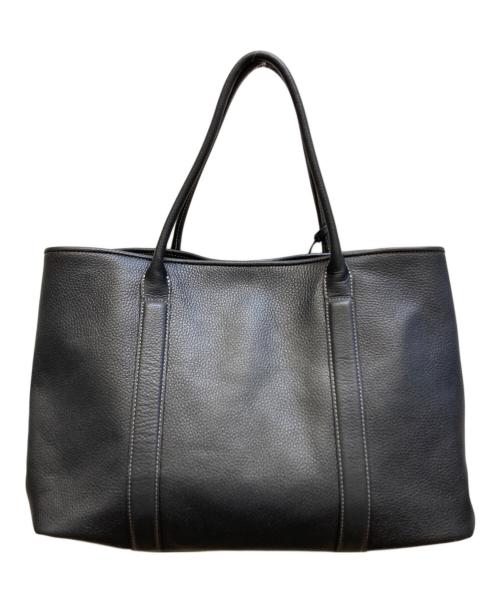 BARNEYS NEWYORK（バーニーズ・ニューヨーク）BARNEYS NEWYORK (バーニーズ・ニューヨーク) レザートートバッグ ブラックの古着・服飾アイテム