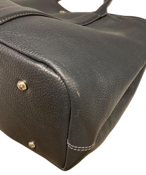 BARNEYS NEWYORK（バーニーズ・ニューヨーク）BARNEYS NEWYORK (バーニーズ・ニューヨーク) レザートートバッグ ブラックの古着・服飾アイテム