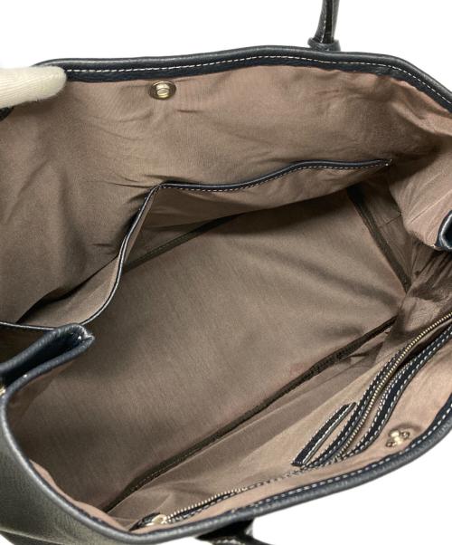 BARNEYS NEWYORK（バーニーズ・ニューヨーク）BARNEYS NEWYORK (バーニーズ・ニューヨーク) レザートートバッグ ブラックの古着・服飾アイテム