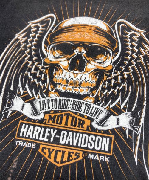 HARLEY-DAVIDSON（ハーレーダビッドソン）HARLEY-DAVIDSON (ハーレーダビッドソン) プリントTシャツ ブラック サイズ:Lの古着・服飾アイテム