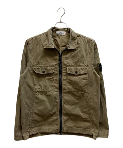 STONE ISLAND（ストーンアイランド）STONE ISLAND (ストーンアイランド) GARMENT DYED TWIN POCKET OVERSHIRT カーキ サイズ:Mの古着・服飾アイテム