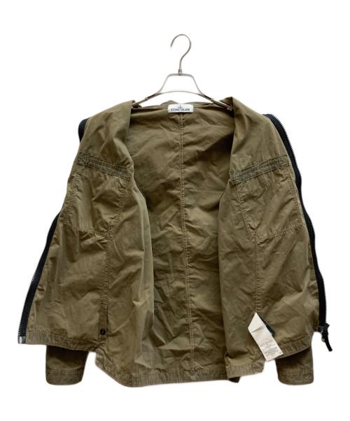 STONE ISLAND（ストーンアイランド）STONE ISLAND (ストーンアイランド) GARMENT DYED TWIN POCKET OVERSHIRT カーキ サイズ:Mの古着・服飾アイテム