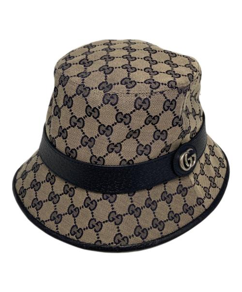 GUCCI（グッチ）GUCCI (グッチ) GGキャンバス バケットハット ブラウン サイズ:Lの古着・服飾アイテム