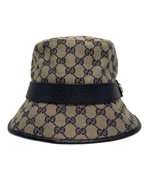 GUCCI（グッチ）GUCCI (グッチ) GGキャンバス バケットハット ブラウン サイズ:Lの古着・服飾アイテム