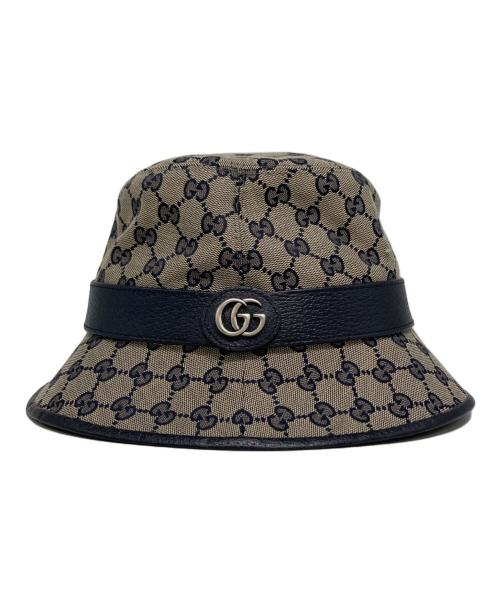 GUCCI（グッチ）GUCCI (グッチ) GGキャンバス バケットハット ブラウン サイズ:Lの古着・服飾アイテム