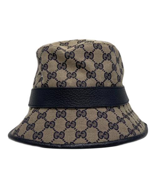 GUCCI（グッチ）GUCCI (グッチ) GGキャンバス バケットハット ブラウン サイズ:Lの古着・服飾アイテム