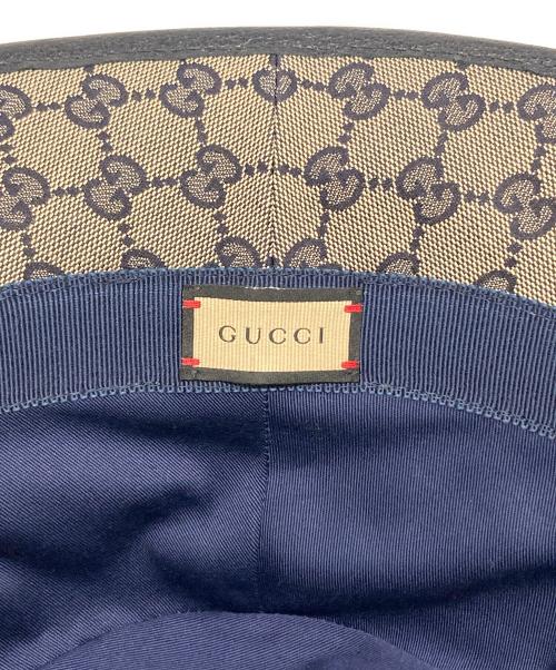 GUCCI（グッチ）GUCCI (グッチ) GGキャンバス バケットハット ブラウン サイズ:Lの古着・服飾アイテム