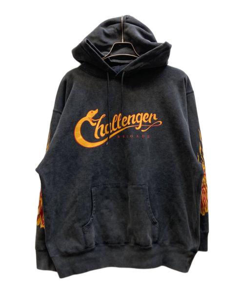 CHALLENGER（チャレンジャー）CHALLENGER (チャレンジャー) SNAKING LOGO HOODIE ブラック サイズ:Lの古着・服飾アイテム