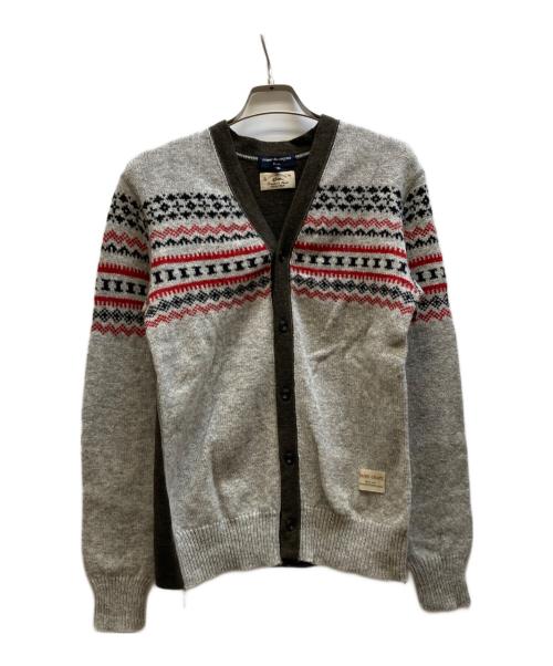 COMME des GARCONS HOMME（コムデギャルソン オム）COMME des GARCONS HOMME (コムデギャルソン オム) ニットカーディガン ブラウン×グレー サイズ:Sの古着・服飾アイテム