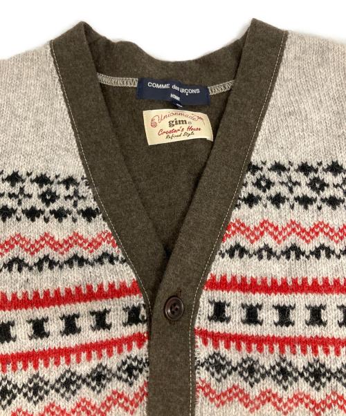 COMME des GARCONS HOMME（コムデギャルソン オム）COMME des GARCONS HOMME (コムデギャルソン オム) ニットカーディガン ブラウン×グレー サイズ:Sの古着・服飾アイテム