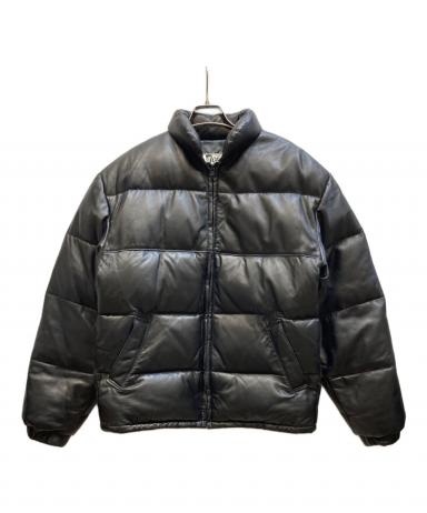 デッドストック Schott 未使用品 タグ付40レザー ジャケット品番634 中古・古着通販】Schott (ショット) レザーダウンジャケット ブラック