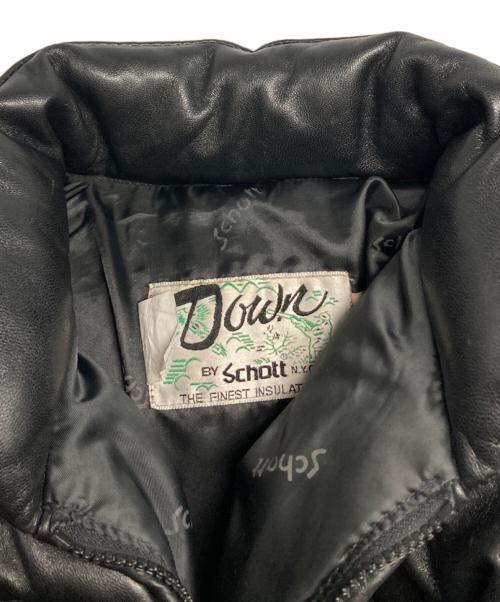 Schott（ショット）Schott (ショット) レザーダウンジャケット ブラック サイズ:40の古着・服飾アイテム