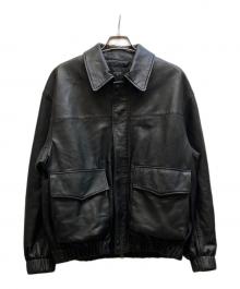EDIFICE（エディフィス）の古着「A2 レザーショートブルゾン」｜ブラック