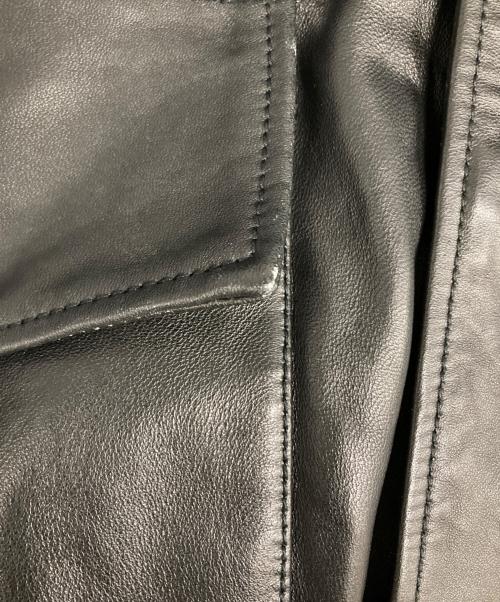 EDIFICE（エディフィス）EDIFICE (エディフィス) A2 レザーショートブルゾン ブラック サイズ:Lの古着・服飾アイテム