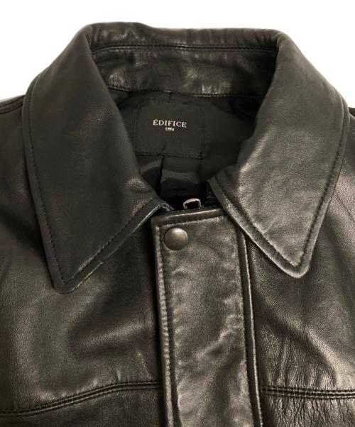 EDIFICE（エディフィス）EDIFICE (エディフィス) A2 レザーショートブルゾン ブラック サイズ:Lの古着・服飾アイテム