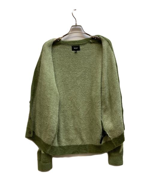 HUF（ハフ）HUF (ハフ) シャギーニットカーディガン グリーン サイズ:Mの古着・服飾アイテム