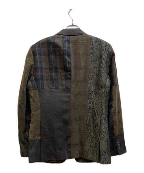 ETRO（エトロ）ETRO (エトロ) 異素材切替テーラードジャケット ブラウン サイズ:48の古着・服飾アイテム