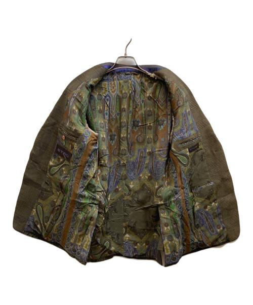 ETRO（エトロ）ETRO (エトロ) 異素材切替テーラードジャケット ブラウン サイズ:48の古着・服飾アイテム
