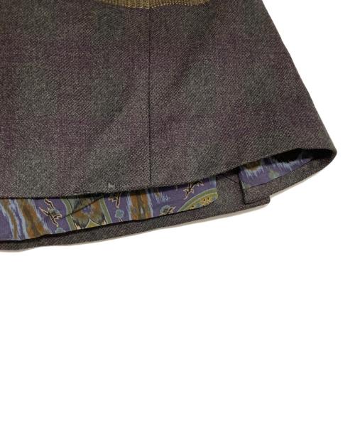 ETRO（エトロ）ETRO (エトロ) 異素材切替テーラードジャケット ブラウン サイズ:48の古着・服飾アイテム