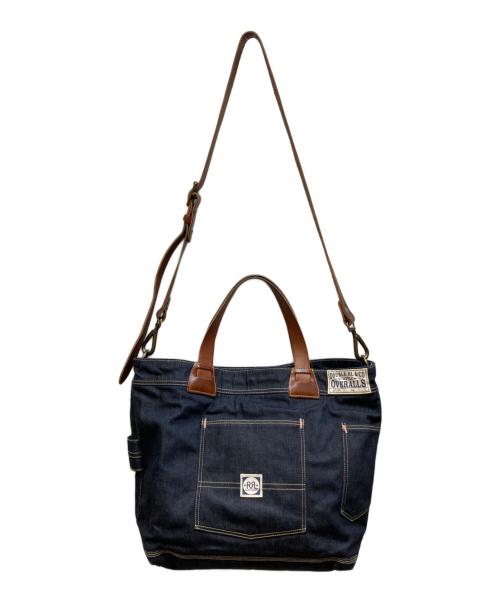 RRL（ダブルアールエル）RRL (ダブルアールエル) 2WAYデニムトートバッグ インディゴ×ブラウンの古着・服飾アイテム