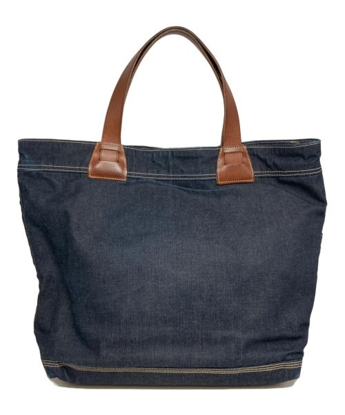 RRL（ダブルアールエル）RRL (ダブルアールエル) 2WAYデニムトートバッグ インディゴ×ブラウンの古着・服飾アイテム