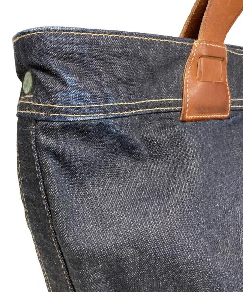 RRL（ダブルアールエル）RRL (ダブルアールエル) 2WAYデニムトートバッグ インディゴ×ブラウンの古着・服飾アイテム