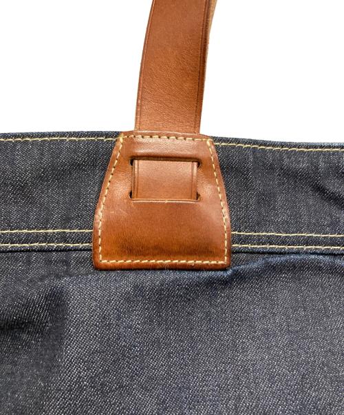 RRL（ダブルアールエル）RRL (ダブルアールエル) 2WAYデニムトートバッグ インディゴ×ブラウンの古着・服飾アイテム
