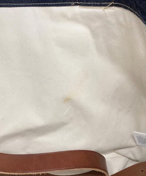 RRL（ダブルアールエル）RRL (ダブルアールエル) 2WAYデニムトートバッグ インディゴ×ブラウンの古着・服飾アイテム