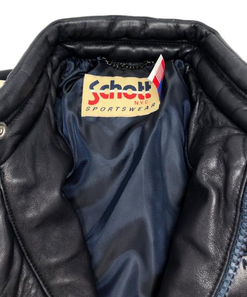 Schott（ショット）Schott (ショット) モーターサイクルダウンジャケット / 3151038 ネイビー サイズ:Sの古着・服飾アイテム