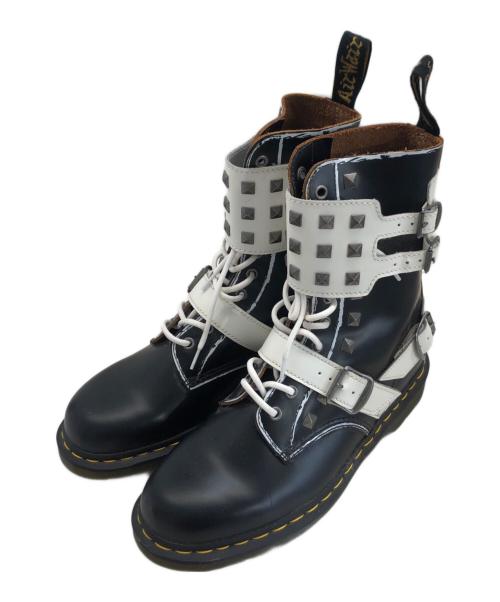 Dr.Martens（ドクターマーチン）Dr.Martens (ドクターマーチン) JOSKA STUD 10ホールブーツ ブラック×ホワイト サイズ:UK9の古着・服飾アイテム