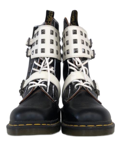 Dr.Martens（ドクターマーチン）Dr.Martens (ドクターマーチン) JOSKA STUD 10ホールブーツ ブラック×ホワイト サイズ:UK9の古着・服飾アイテム