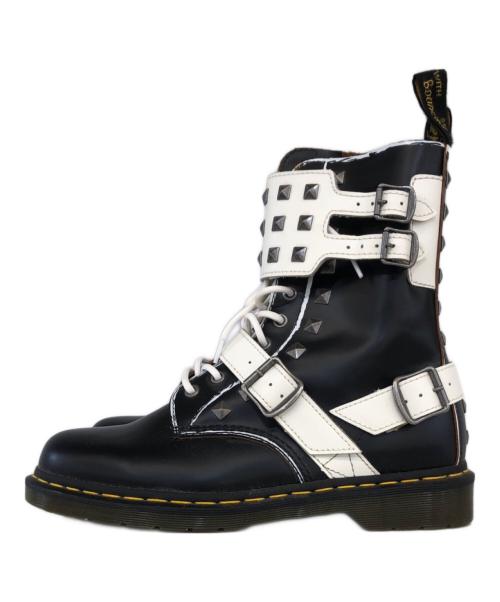 Dr.Martens（ドクターマーチン）Dr.Martens (ドクターマーチン) JOSKA STUD 10ホールブーツ ブラック×ホワイト サイズ:UK9の古着・服飾アイテム