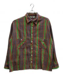 SAINT MICHAEL×Denim Tears（セントマイケル×デニムティアーズ）の古着「DT FRNNL SHIRT/CHECK」｜グレー×グリーン