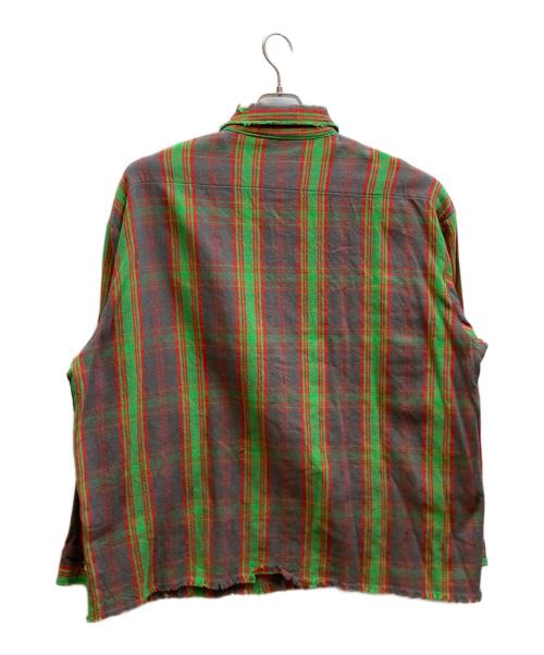 SAINT MICHAEL（セントマイケル）SAINT MICHAEL (セントマイケル) Denim Tears (デニムティアーズ) DT FRNNL SHIRT/CHECK グレー×グリーン サイズ:XLの古着・服飾アイテム