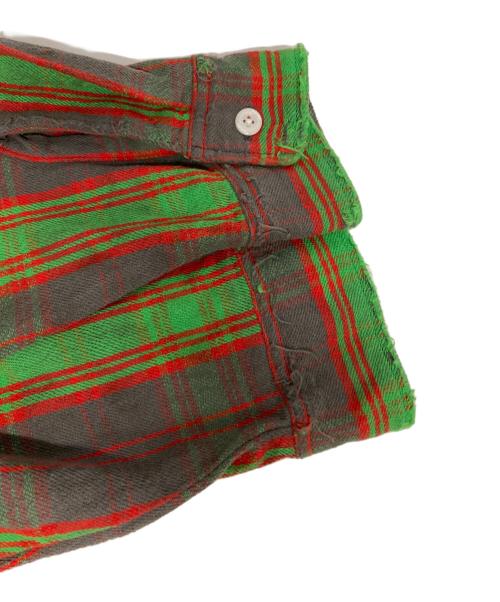 SAINT MICHAEL（セントマイケル）SAINT MICHAEL (セントマイケル) Denim Tears (デニムティアーズ) DT FRNNL SHIRT/CHECK グレー×グリーン サイズ:XLの古着・服飾アイテム