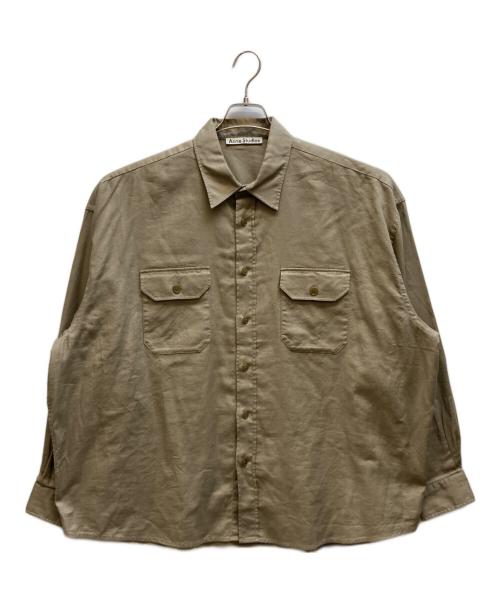 Acne studios（アクネ ストゥディオス）Acne studios (アクネ ストゥディオス) バックロゴシャツ ブラウン サイズ:48の古着・服飾アイテム